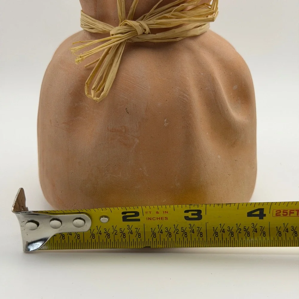 Rustic‎ Terracotta Vase Raffia Tie Farmhouse Boho Southwestern Clay Pot Decor